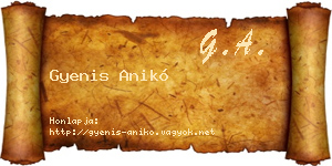 Gyenis Anikó névjegykártya